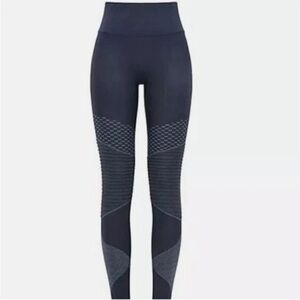 Spanx Look at Me Now Navy Seamless Moto Compression High Waist Leggings Large